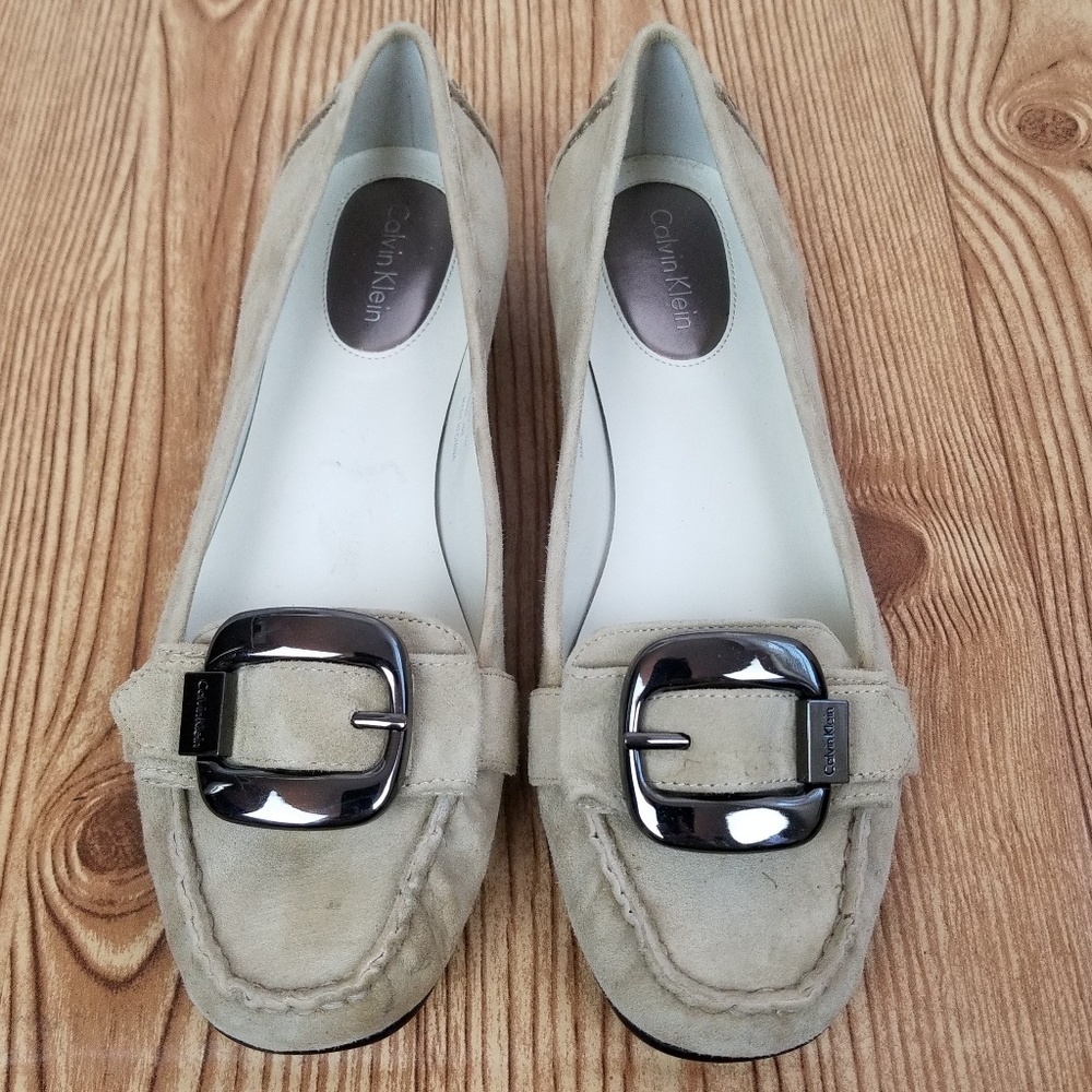 Calvin Klein | Chainey Tan Suede Loafers